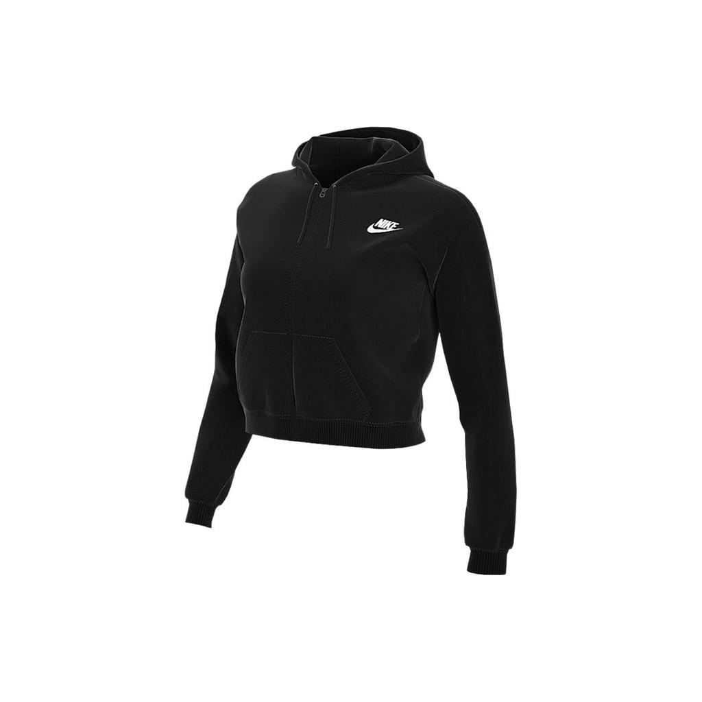 Nike Sweatshirts Women's Black Hooded Moderate Cardigan CV8619-010