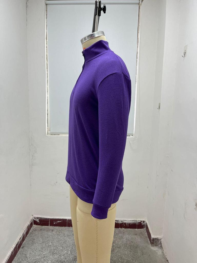 2023 Autumn Men's Long Sleeve V-Neck Wool Plush Polo Shirt