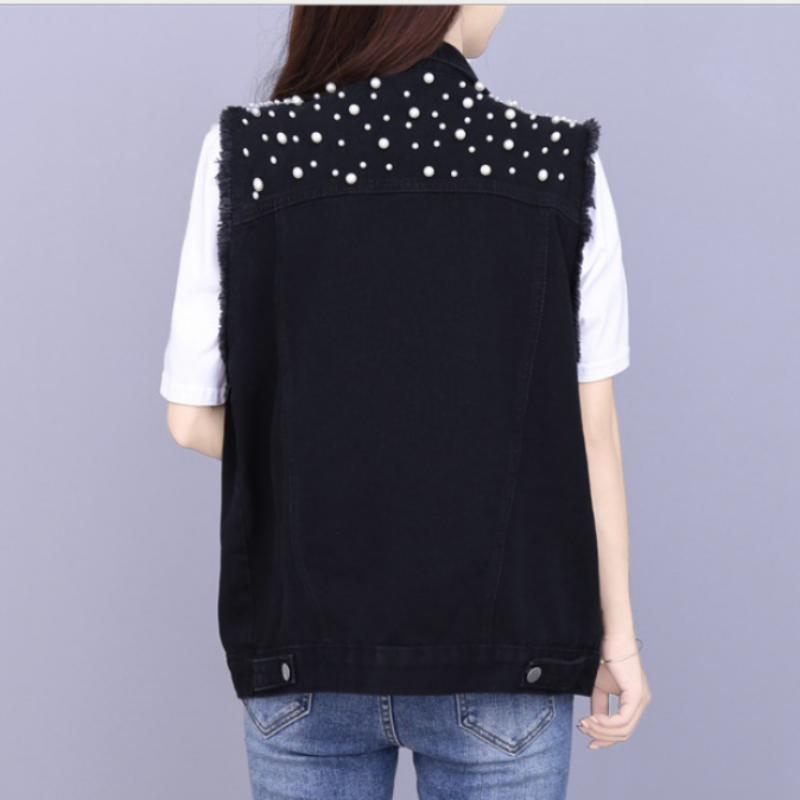 Designová džínová vesta studentské světle modré kabáty volné ležérní trend dámská džínová bunda módní korejská verze velká velikost 3XL-5XL