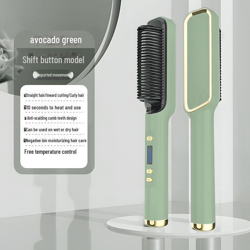 Negative Ion Dual-Purpose Hair Comb: Straightens & Curls Without Damage