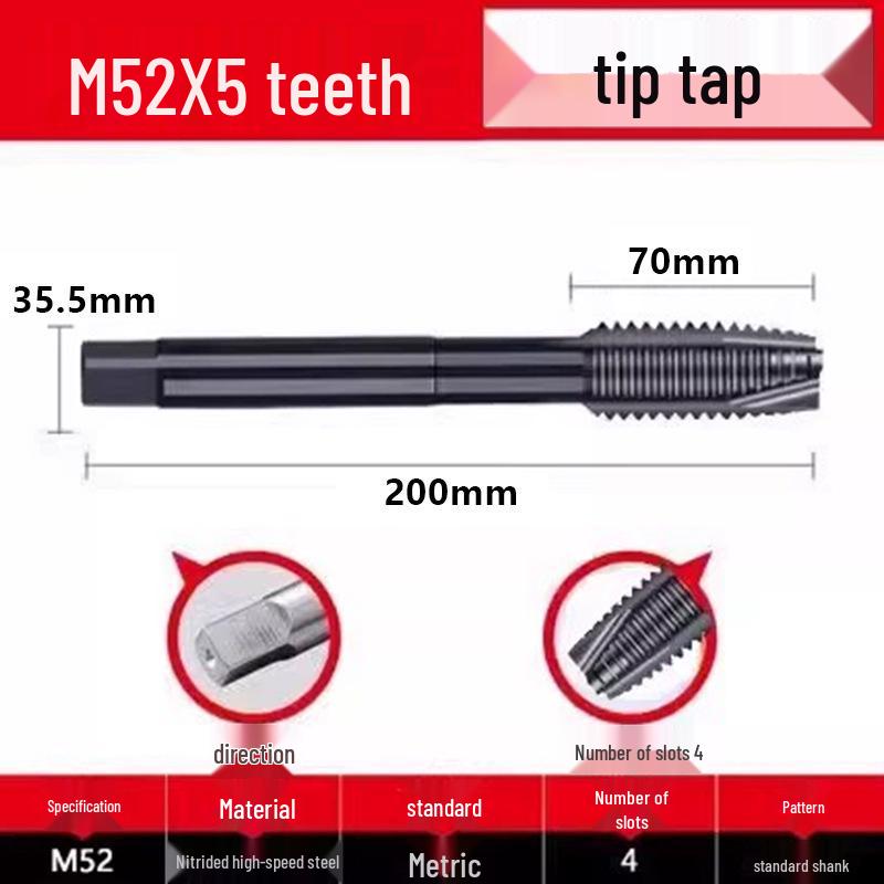 Cobalt Nitride Spiral Tap for Stainless Steel (Drill Bit: M4, M5, M6, M8, M10)