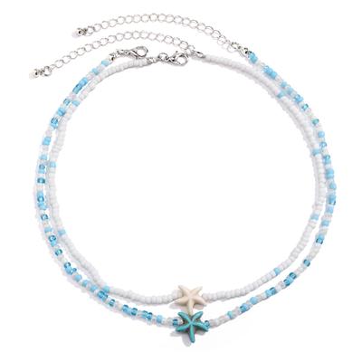2pcs Necklace Ocean Style Fashionable Resin Beaded Necklace Jewelry for Women Girls Type D One Size