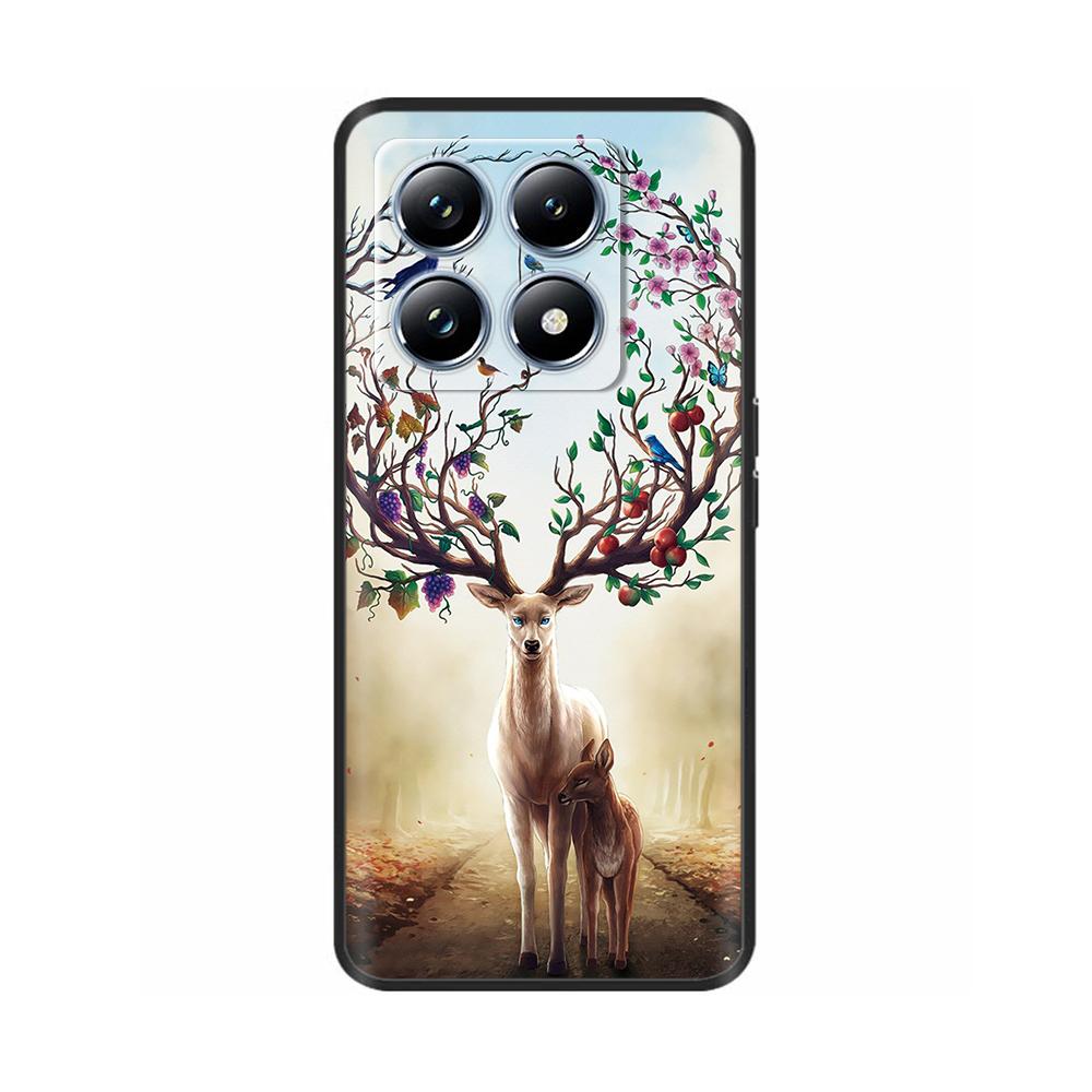 Silicone Phone Case for Xiaomi Mi 14T Pro / 14T 5G Case Luxury Painted Protection Shell Back Cover for Mi14T Soft Black Bumper