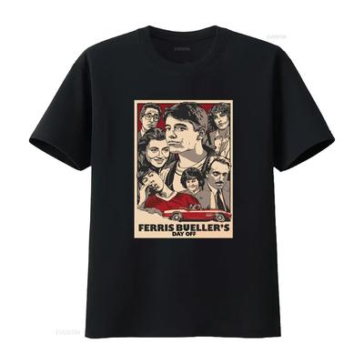 Ferris Bueller's Day Off T-Shirt Schwere Baumwolle Neue Kleidung Klassischer Film Druck vintage Gewaschen Bequem Dehnbar Lässig