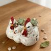 1PCAdorable ChickenFamily Resin Flower PotCreative Desktop Lawn Decor for Courtyard Terrace Garden Balcony Landscape Arrangement