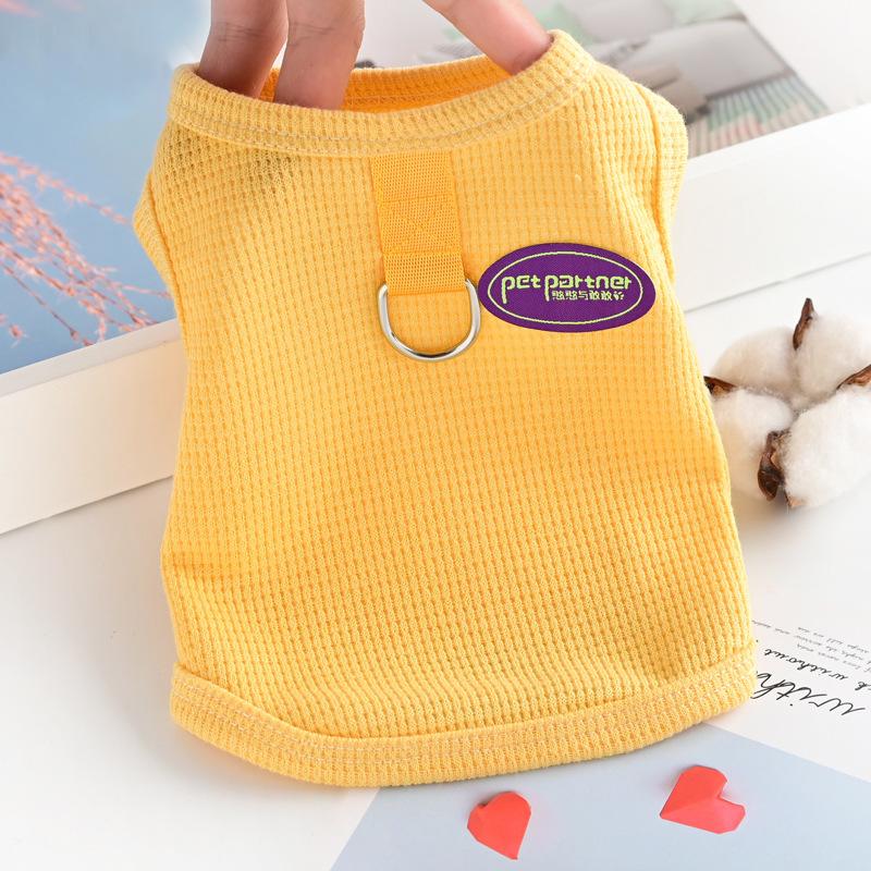 Pet Cat Dog Clothes Spring and Summer Thin Breathable Small Dog Teddy with Traction Vest