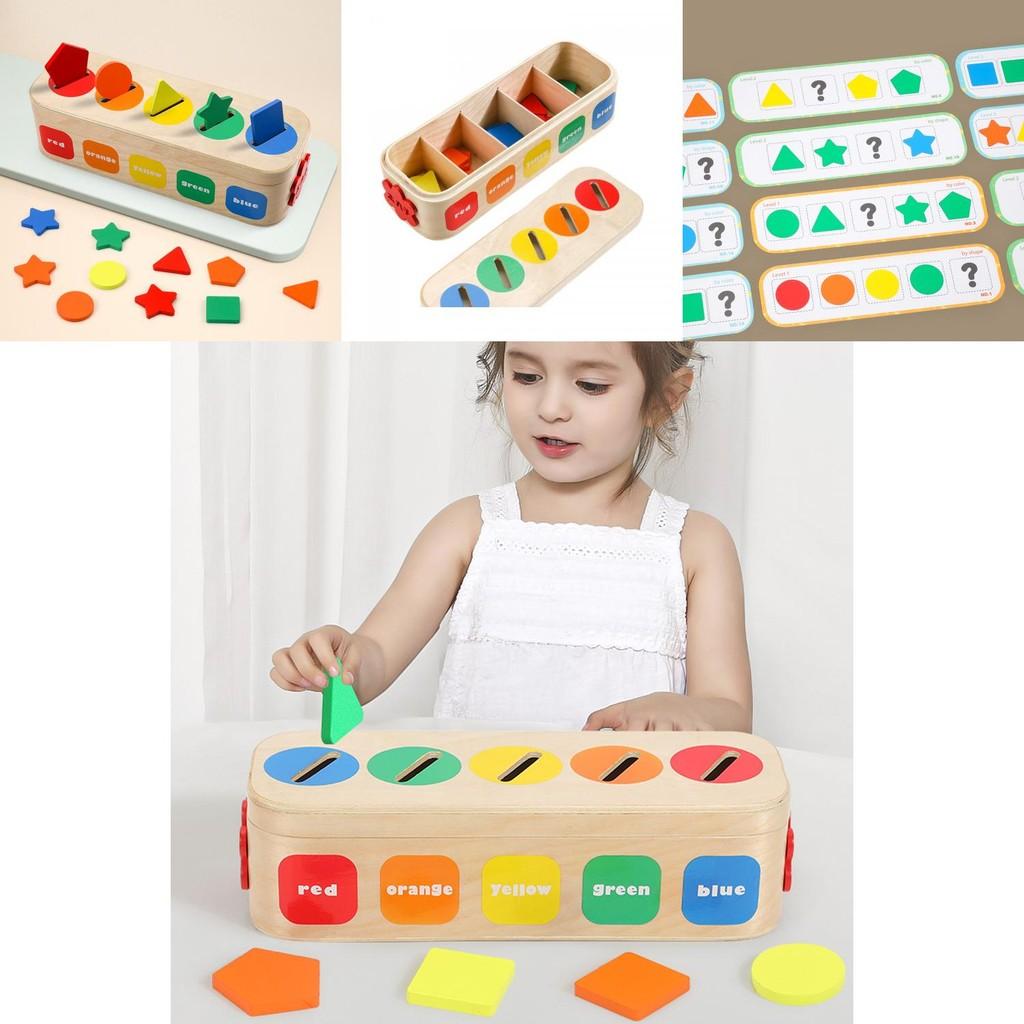 Wooden Shape Matching Color Classification Box Evil Child Puzzle Toy For Kids Ages 2 To 6