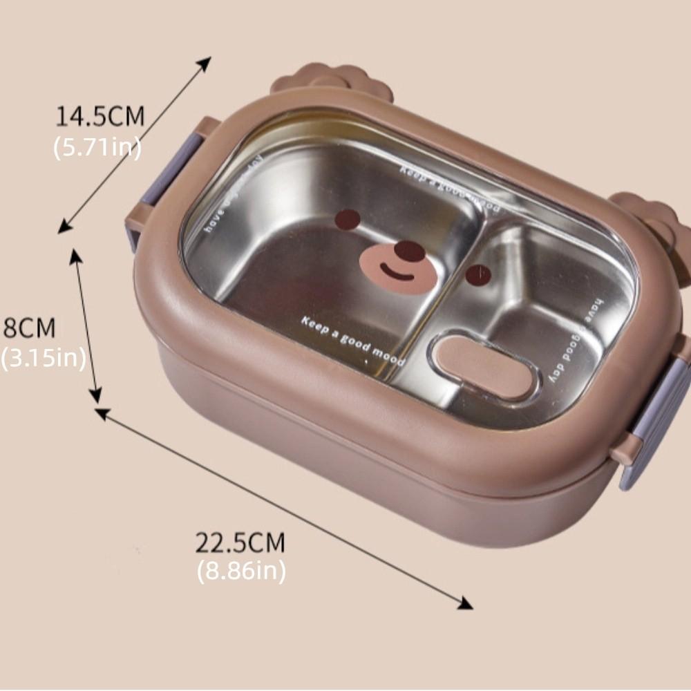Microwaveable Insulated Lunch Box Little Bear 2 Compartment Lunch Box  Winter