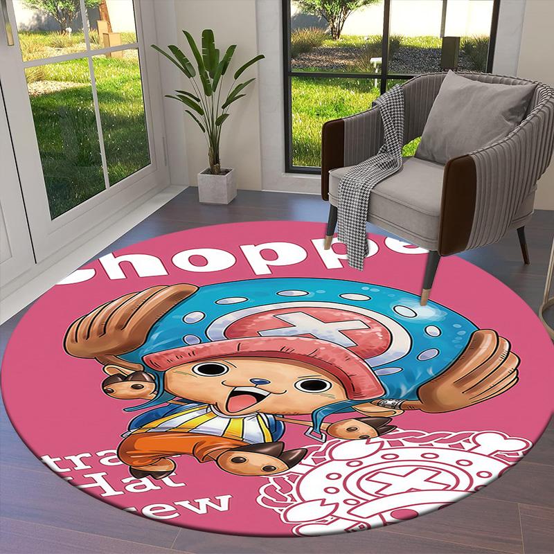 One Piece Tony Tony Chopper Round Area Rug Carpet Rug For Living Room Bedroom Sofa Playroom Decor Nonslip Floor Mat