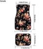 Art Flowers Pattern Car Floor Mats Front Rear Premium Carpets Mat, Set of 4 Floral Auto Foot Mats Universal Fit Vehicles,Women