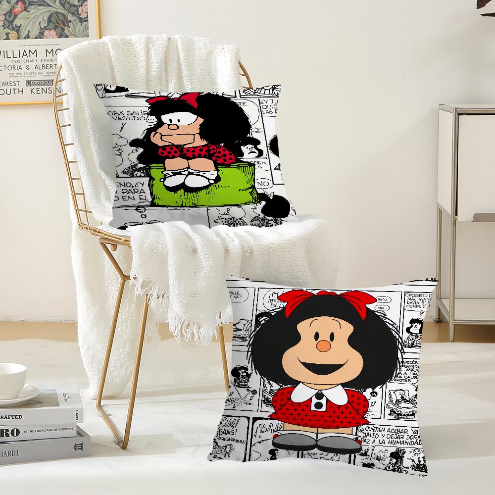 Cartoon Cute Mafalda Pillow Case Suitable For Bedrooms Living Rooms Cars Home Decoration