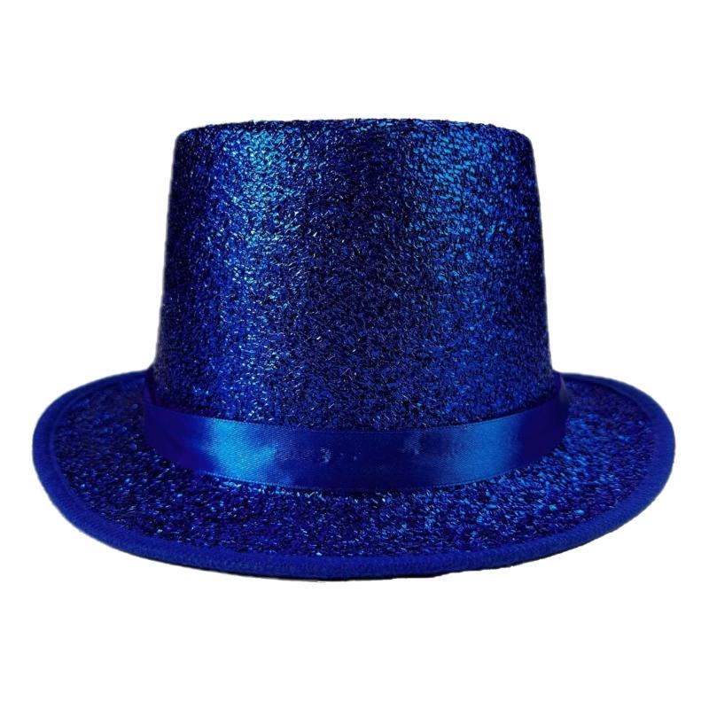 Bright Color Magicians Hat for Women Men with Belt Tall Hat Adult Theme Party Costume Hat Stage Performers Hat