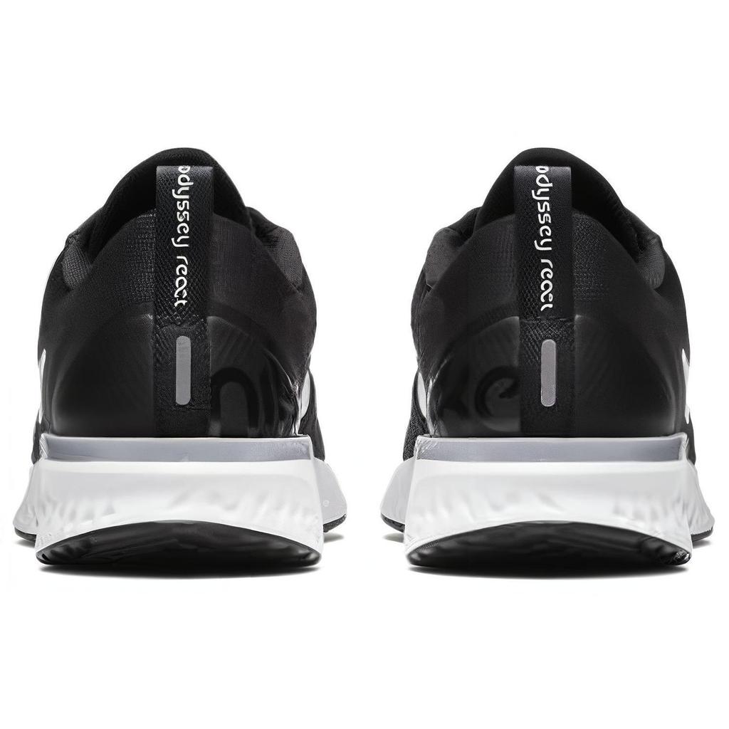 Nike Womens Odyssey React (women's sizes) Black / White / Wolf Grey Running Shoes AO9820 001