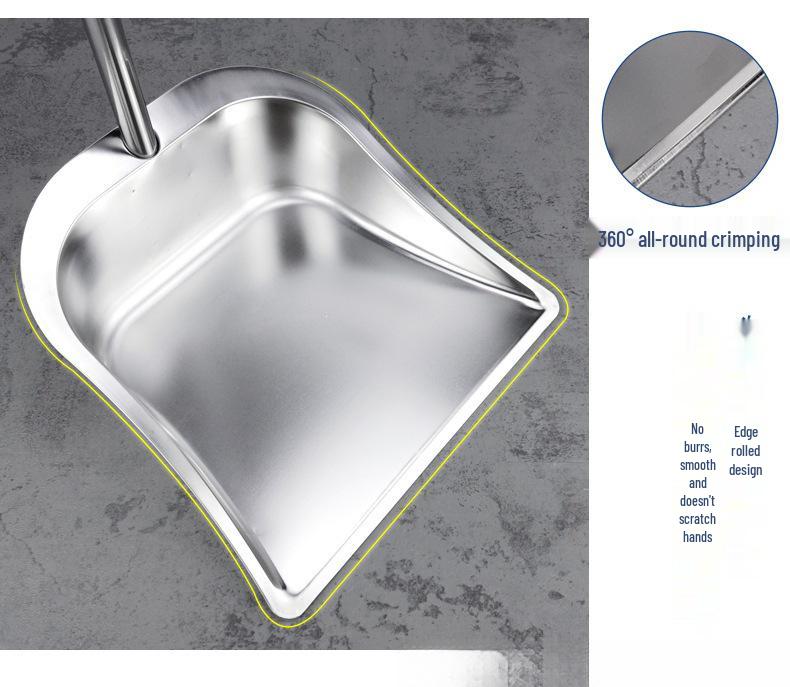 Extra Thick Stainless Steel Dustpan - Durable Household Sweeping Shovel
