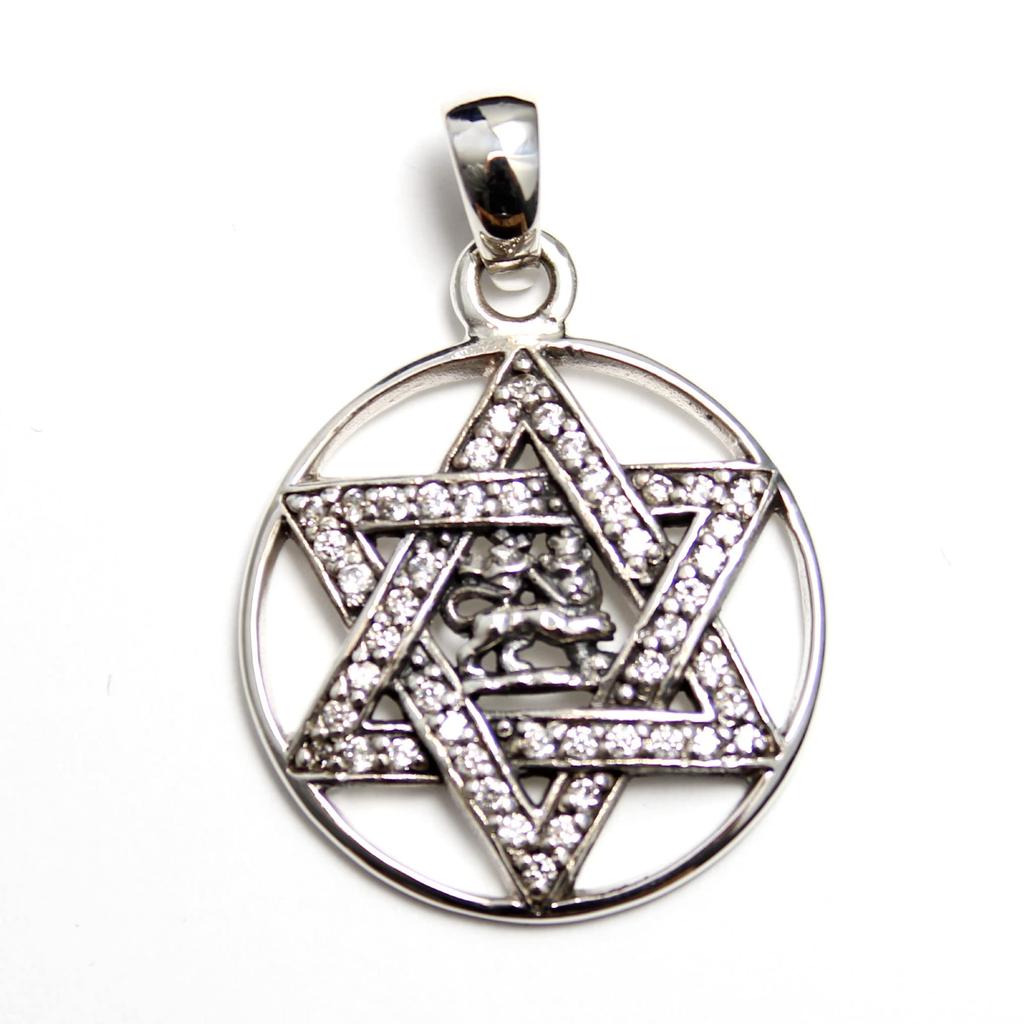 good vibrations Hexagram Lion Pendant Silver