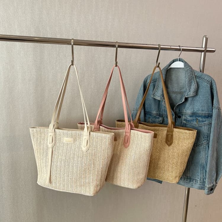 Straw Large Capacity Tote Bag Women's Shoulder Bag