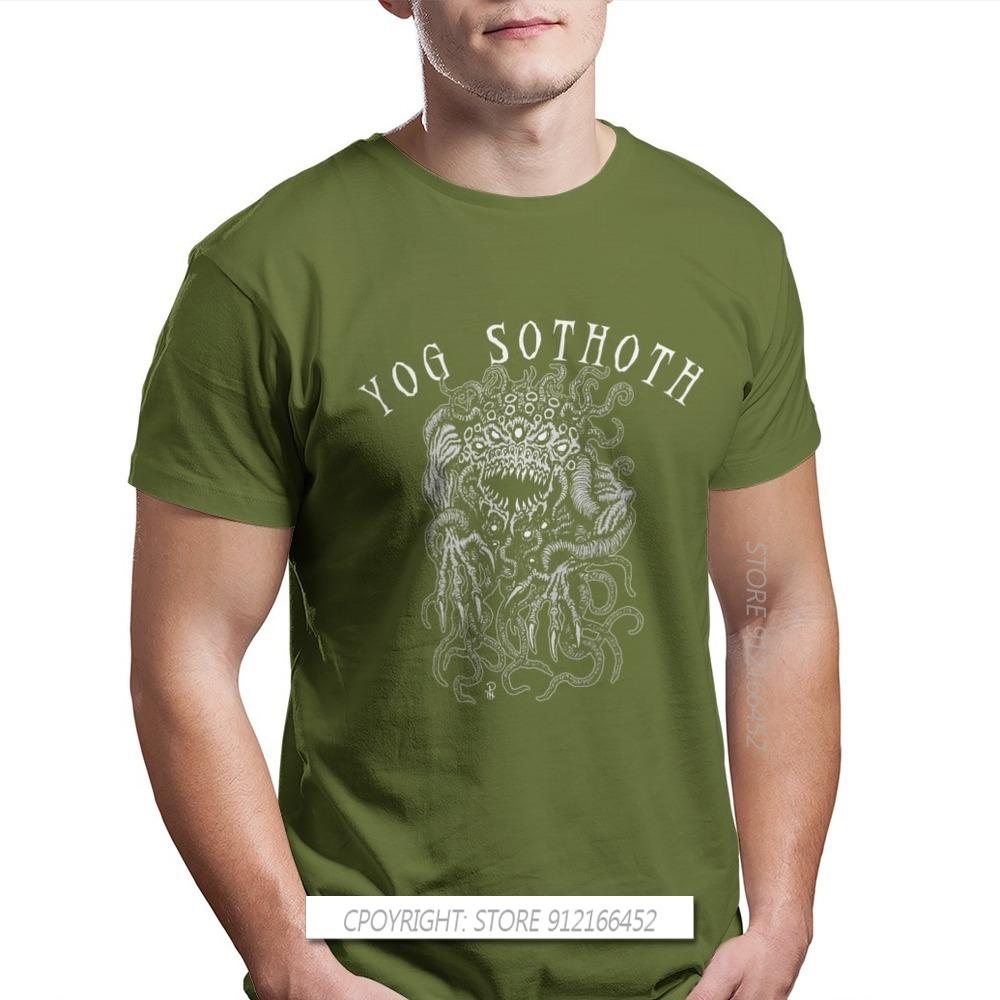 La Yog-Sothoth Streetwear Cthulhu Mythos Lovecraft Horror Great Old Ones Homme T-Shirts Pure Cotton Fashion Tee