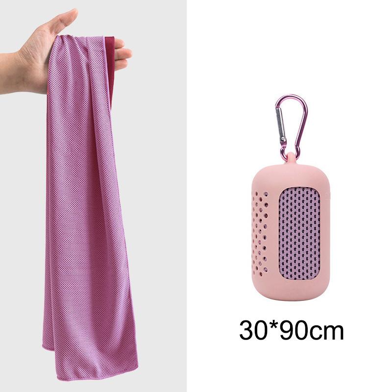 Cooling Towel Breathable Ice Feel Quick Dry Fabric with Silicone Case for Music Festival Outdoor Party Sports