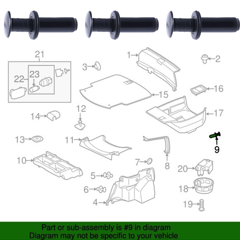 Trunk Trim Panel Rivet Tail Light Clip Push-Type Retainer for Mercedes-Benz 0009915940 A0009915940