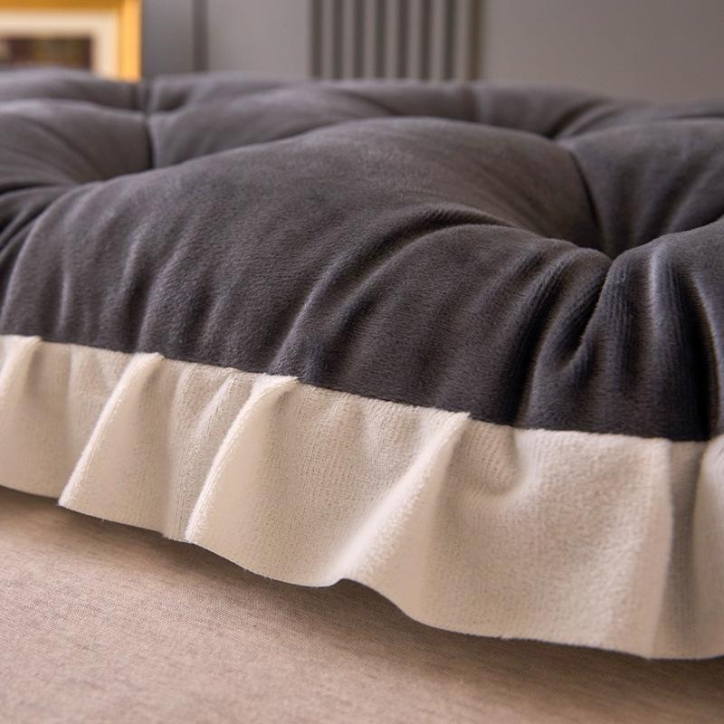 Princess Wind Bedhead Soft Bag Solid Color Minimalist Waist Cushion Bedroom Tatami Bed Backrest Cushion Elastic Strap Prevents Movement Sofa Mats