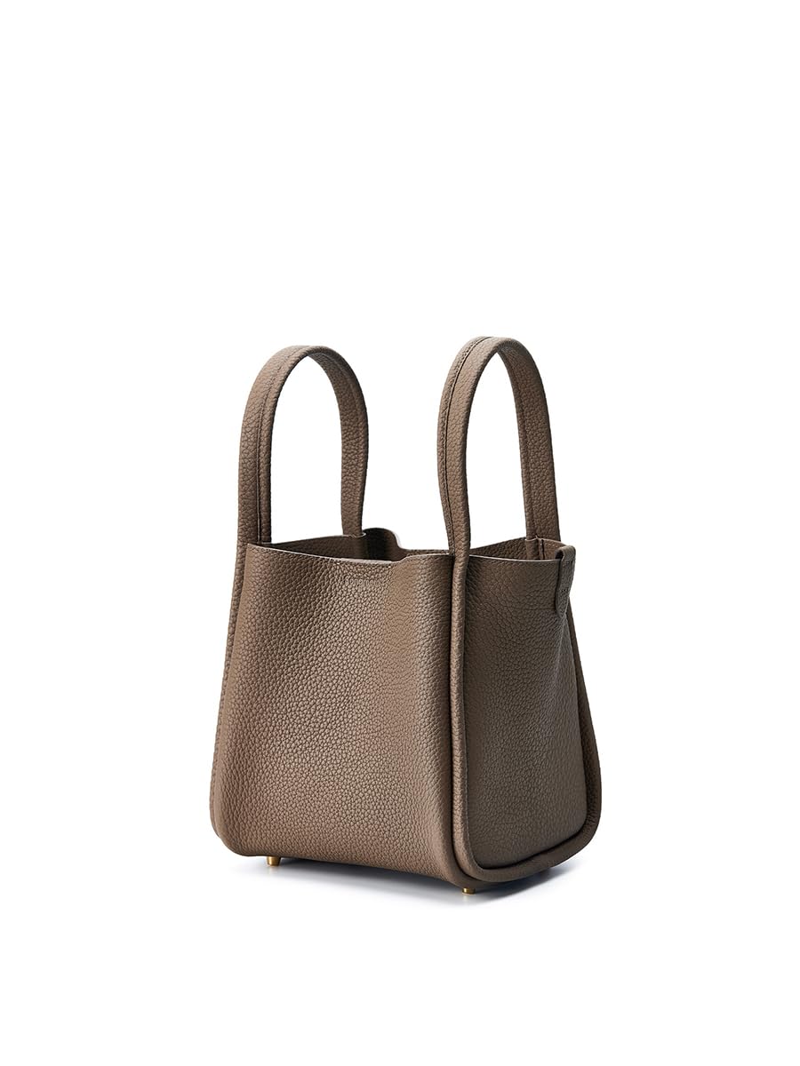 

Songmont Song Bag Cube Bag Large Bucket Type Tote Bag Genuine Leather Shoulder Bag Picotan Style Leather Handbag Luxury Bag Commuting Black Leather