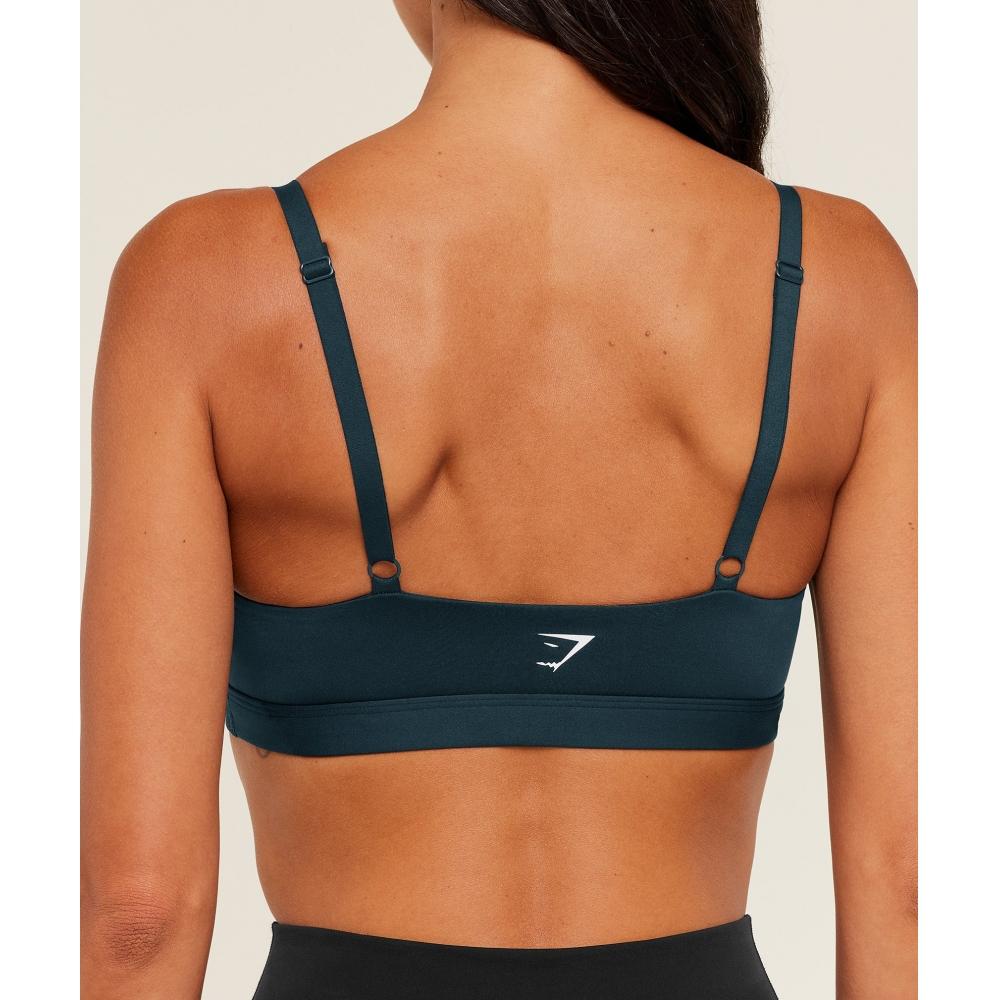 Gymshark Balcony Peekaboo Sports Bra Deep Petrol Blue B4b6j Udrl