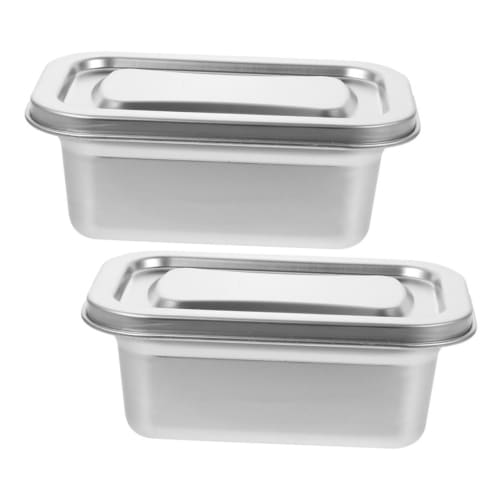 

DECHOUS 2-Piece Stainless Steel Ice Cream Box, Ice Cream Freezer Container, Ice Cream Storage, Freezer Storage Container, Ice Cream Pot, Soup Containe