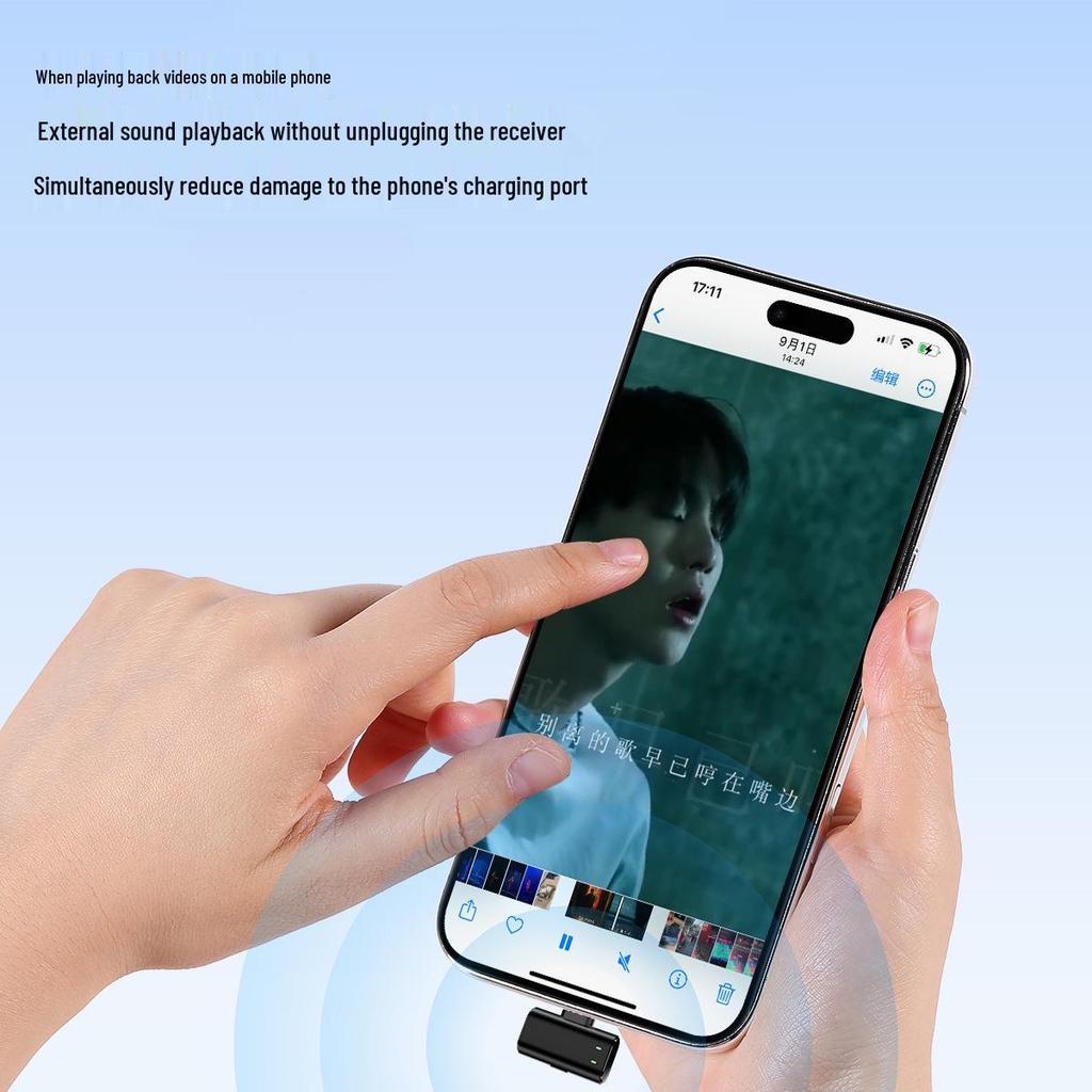 SX101 Wireless Lavalier Microphone with AI Noise Reduction for Live Streaming and Recording