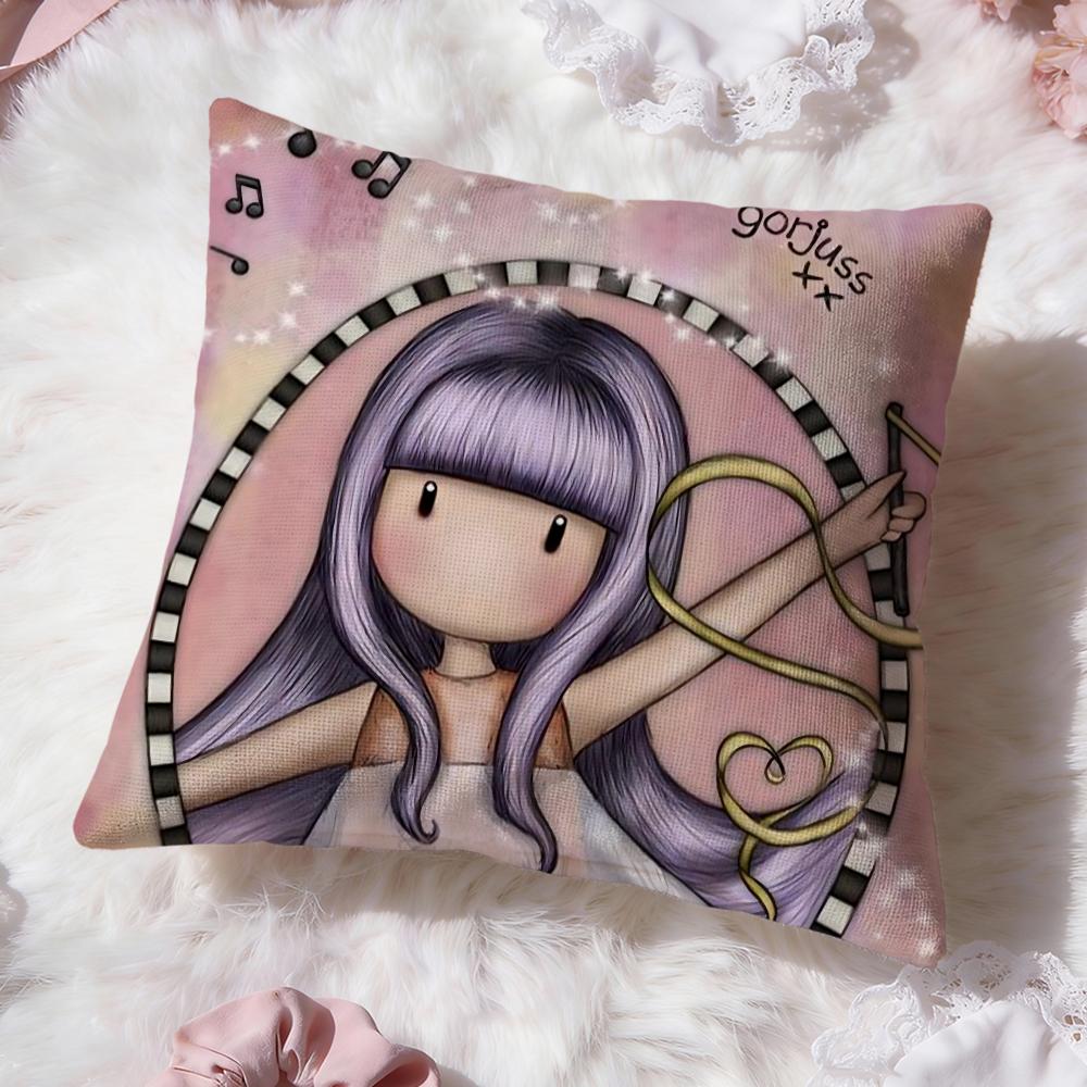 Cartoon S-Santoro Gorjuss Cushion Cover Premium Comfort Reversible Pillow Cove -Two in One Design for Any Room & Car Interior