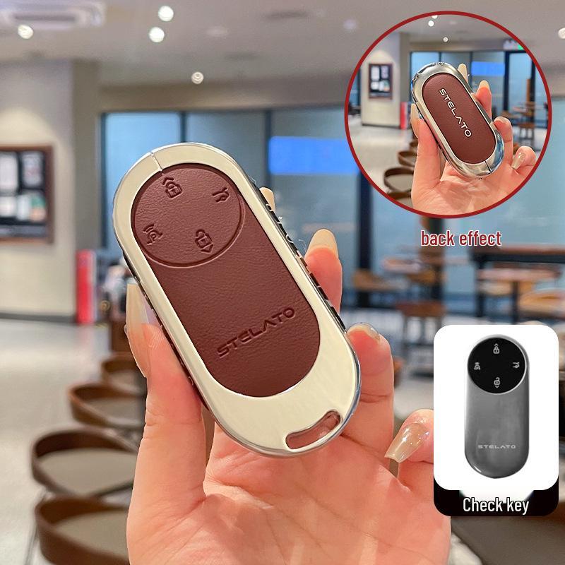 

2025 Enjoy S9T Key Case for Huawei HarmonyOS S9: Metal Leather Shell & Buckle for Pure Electric Smart Driving