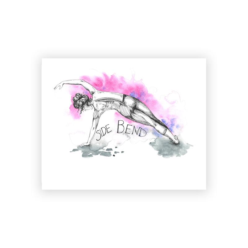 Pilates Yoga Workout Chart Art Prints Watercolor Posters Exercise Woman Canvas Painting Fitness Gym Wall Pictures Decor