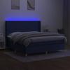 Maison Exclusive - Sommier à lattes de lit matelas et LED Bleu 180x200 cm Tissu