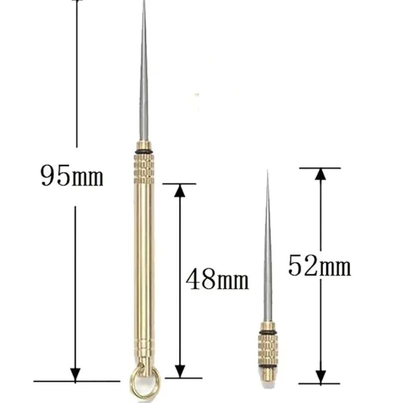1PC Portable Titanium &Brass Toothpick Fruit Fork Outdoor Multifunctional Camping Tool Toothpick Tube,Stronger Than Dental Floss