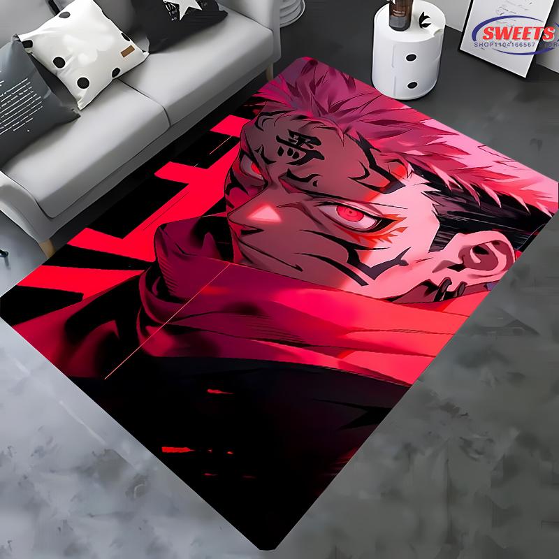 Jujutsu Kaisen Yuji Itadori Carpet! Bedroom Floor Living Room Bed Mat,Non-slip Exquisite Home Decor,Durable Machine Washable Rug