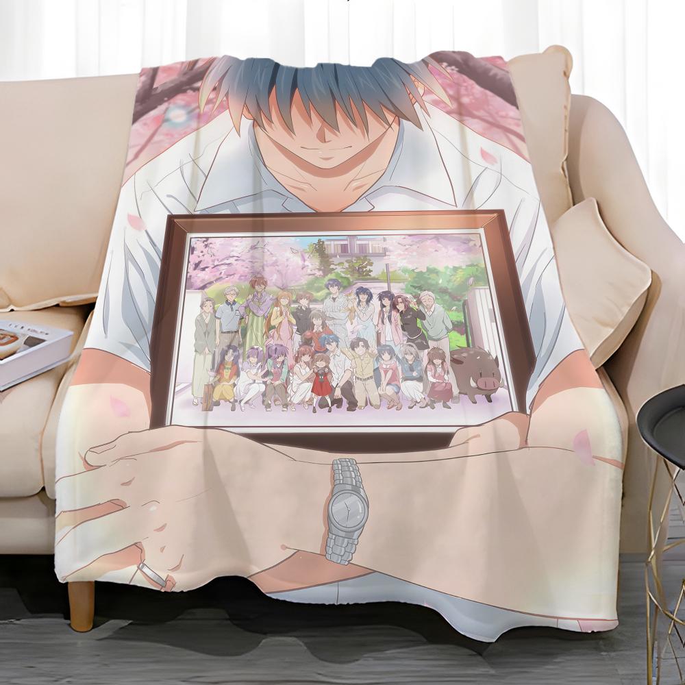 classic anime CLANNAD Throw Soft Coral Fleece Blanket 310gsm Fluffy Warm Throw for Sofa Bed Couch Bedroom Decor