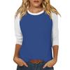 Shirt For Women's Fashion Casual Raglan Sleeve Round Neck 3/4 Sleeve Loose Printed T-Shirt Ladies Top Tops for Women Womens Tops