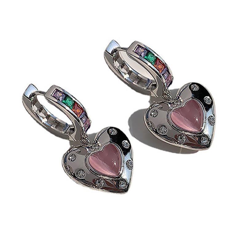 foxanry Zirkon Øredobber For Kvinner Elegant Klassisk Personlighet Kjærlighet Hjerte Geometrisk Bursdag Smykketilbehør Gaver