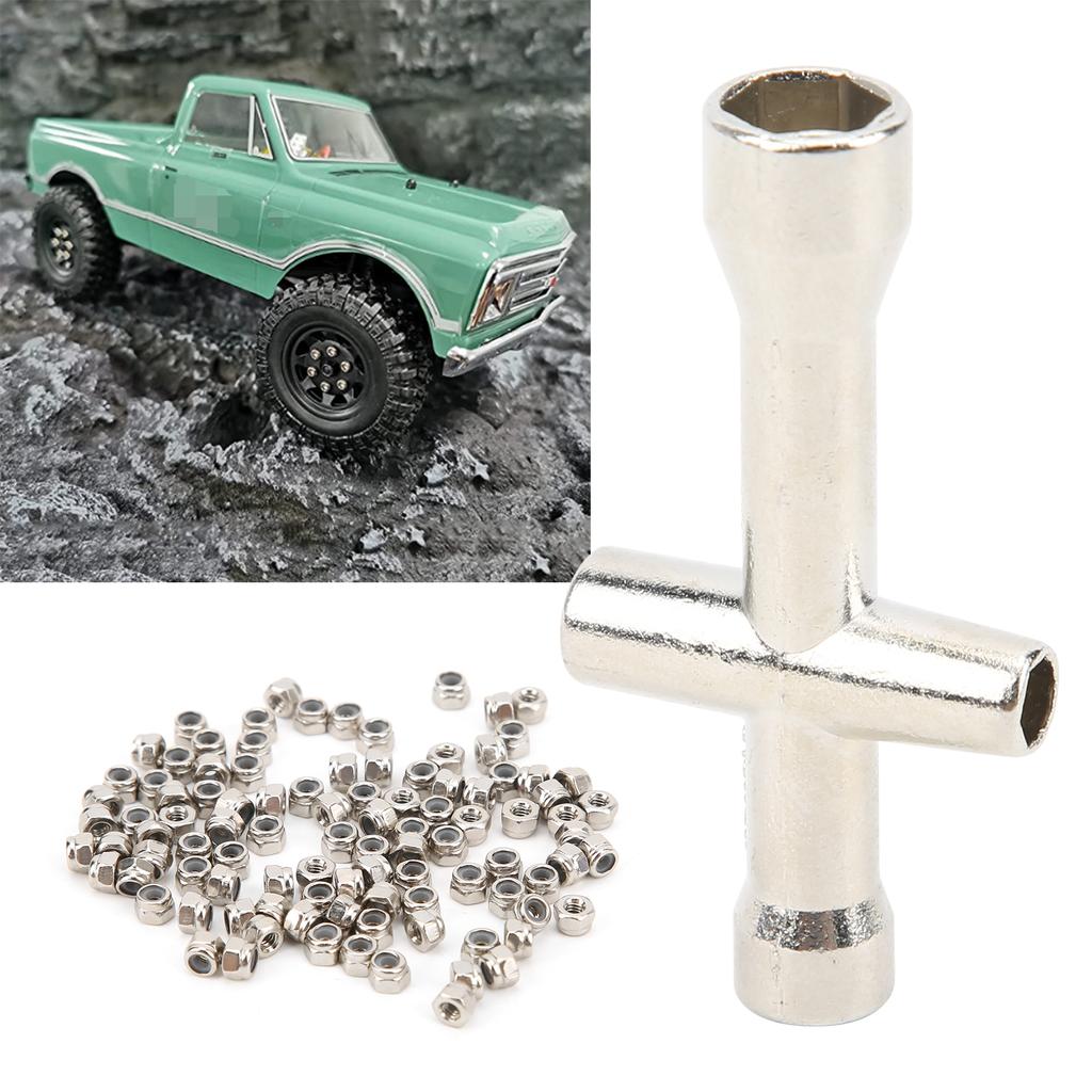 1Celsius24 M2 Locknut Metal Lock Nut Selflocking Nut with   Wrench for   Scx24  90081(Black )