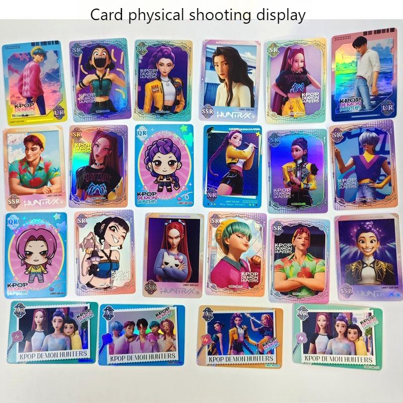 5 Pcs/Pack K-POP Demon Hunters Anime Cards English Version Kids' Collectible Cards Anime Cartoon Peripheral Fan Collection Cards