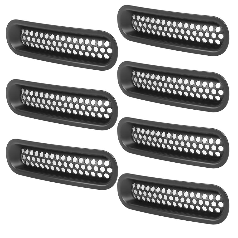 7pcs ABS Exterior Front Grilles Mesh Grill Fit For Jeep Wrangler 20072018 Black