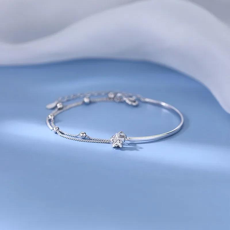 925 Silver Star Bracelet for Women Korean Fashion Designer Jewelry Party Wedding Holiday Gift