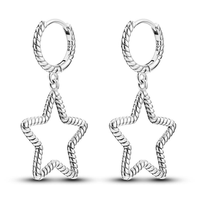 Original Design Hoop Earrings For Women 925 Silver Colorful Zircon Star Moon Series Elegant Jewelry DIY Making
