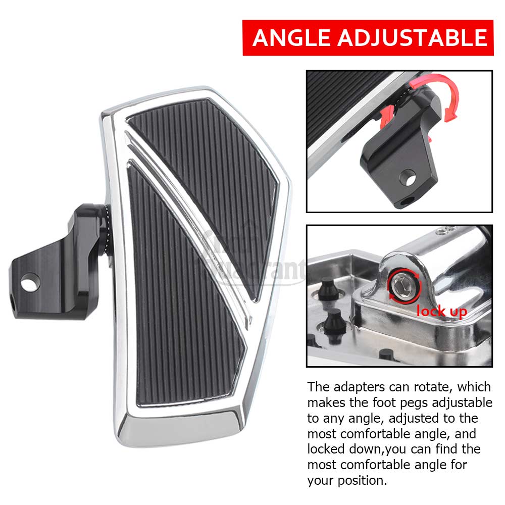 Motorcycle Chrome Driver Floorboards Pedal Rider Footboard Wide Footpegs Front Footrests For BMW R18 Classic R18 100 Years 2020+