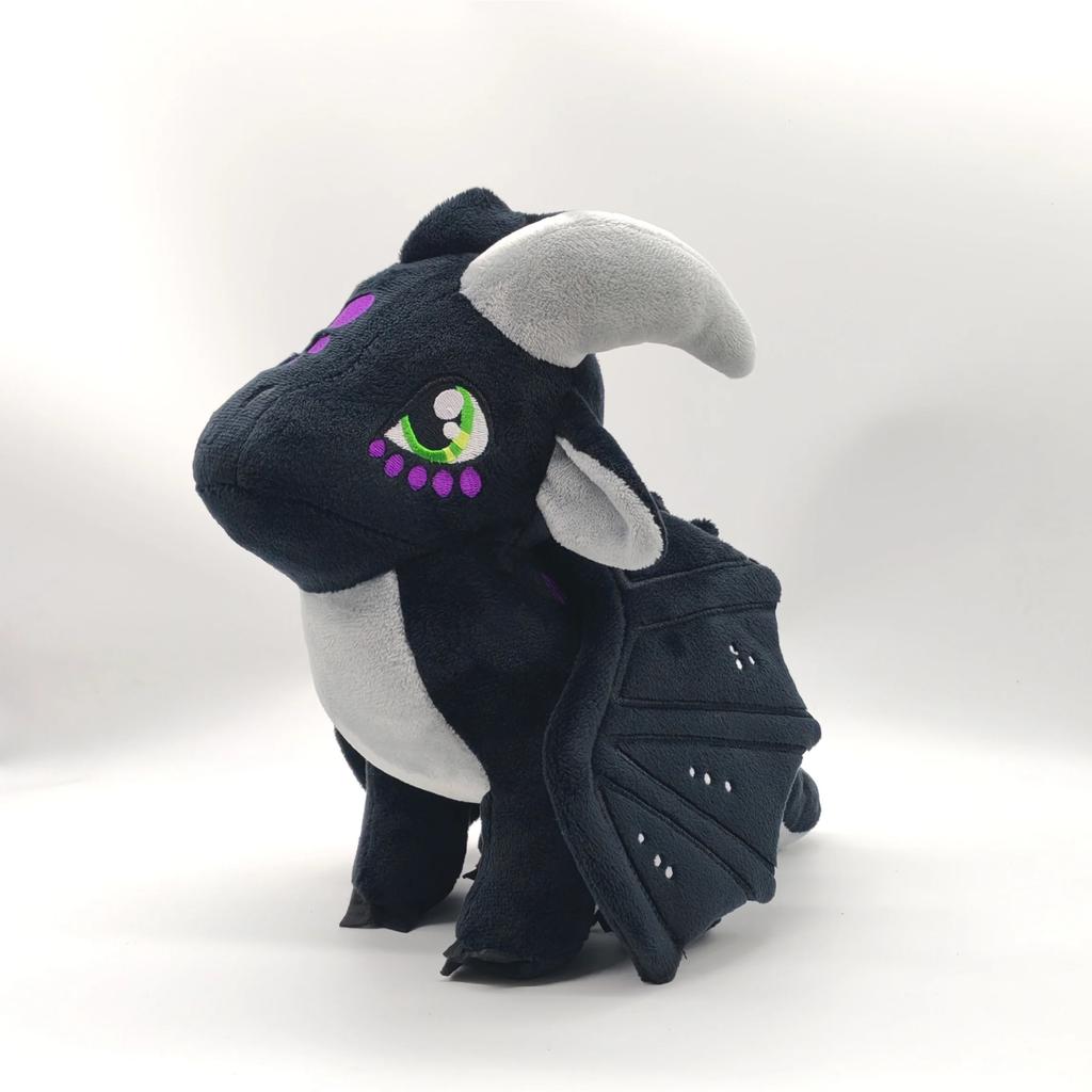Wings of Fire Toys Dragon Plush Toy Soft Stuffed Animal Cool Black Dragon Decor Merch Special Gift for Kids Boys Girls Age