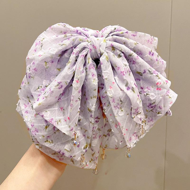 Elegant Retro Satin Bow Hair Clip for Women - Perfect for Low Ponytails and Head Ornaments