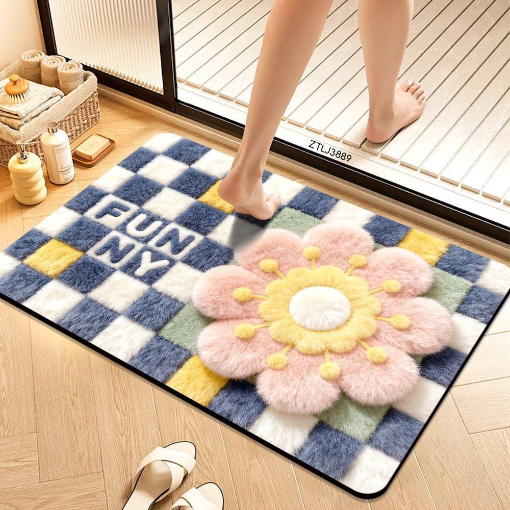 Diatomaceous earth bathroom mat, absorbent mat, quick-drying, non-slip mat for bathroom/toilet entrance, toilet/bathroom mat