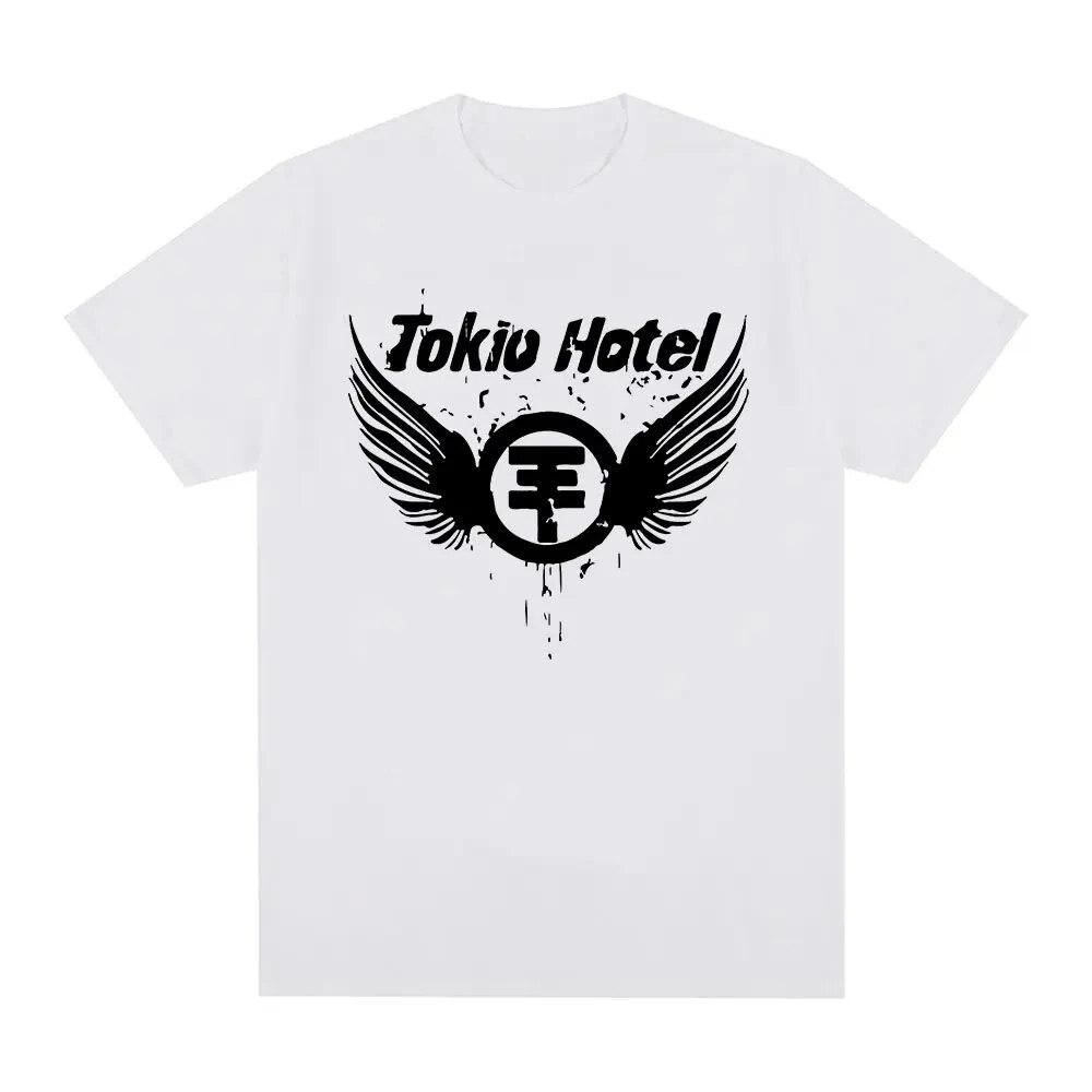 100 % Baumwolle T-Shirts Rock Band Tokio Hotel Logo Print T-Shirt Unisex Mode Hip Hop Punk Gothic T-Shirt Übergroßes Kurzarm-T-Shirt