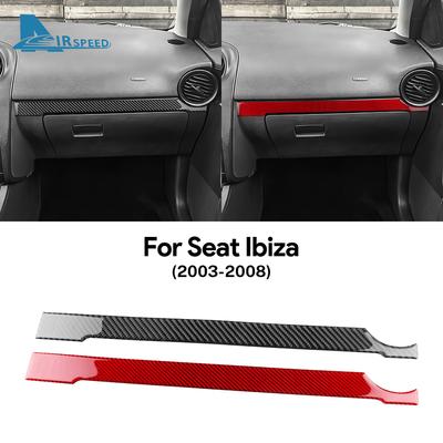 Pro SEAT Ibiza 2003 2004 2005 2006 2007 2008 Skutečná měkká karbonová samolepka LHD RHD Páska na palubní desku spolujezdce Ozdoba Interiér