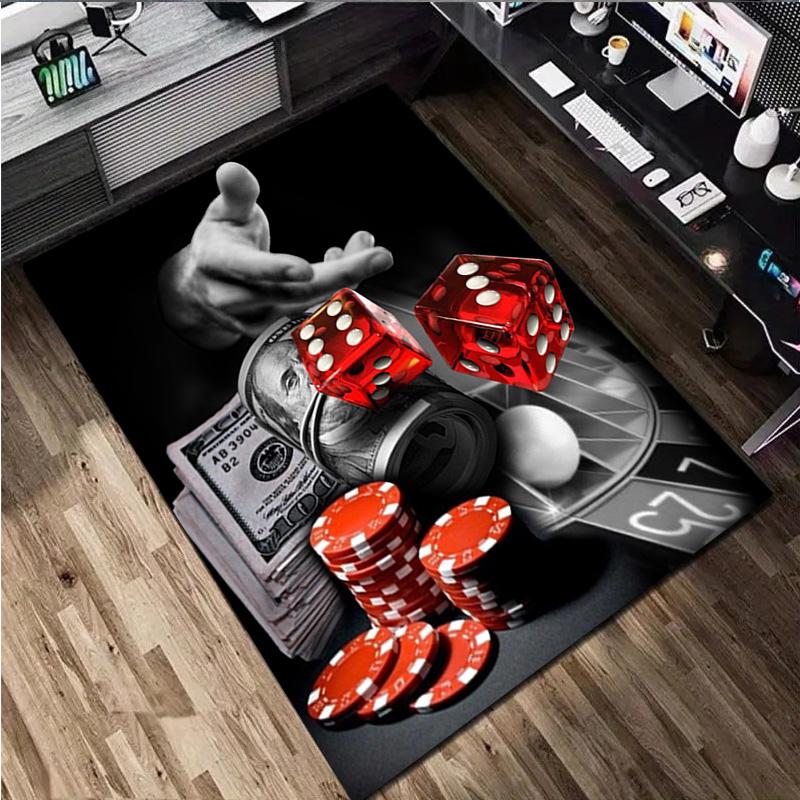 1Pc Dices Print Rug - Home Decoration Carpet For Living Room Bedroom Flooring Computer Chair Area Rug