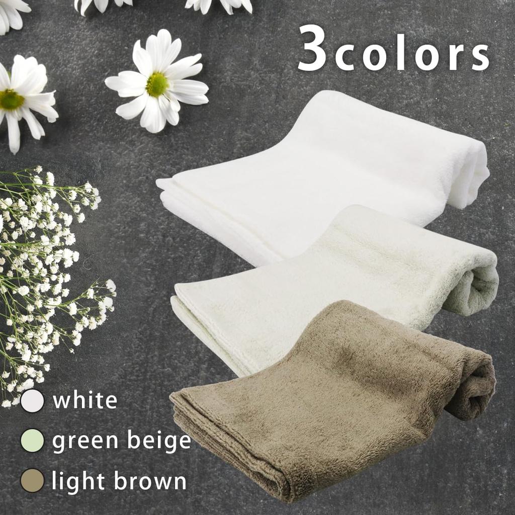 Highly Absorbent Mini Bath Small Made In Senshu Set of 3 Towels, 100% Cotton, Size, Lightweight, Japan, Towels, (white)